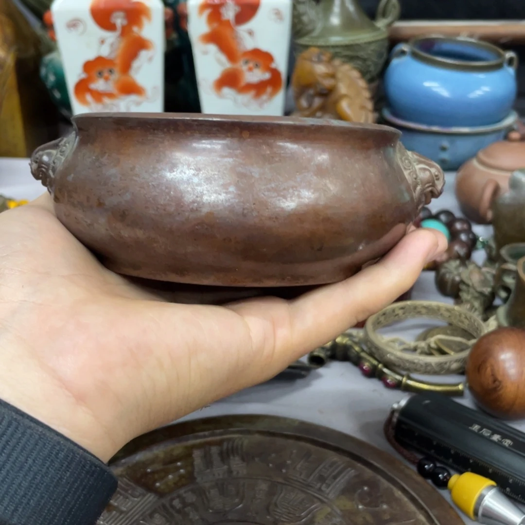 旧时候铜器链接摆件