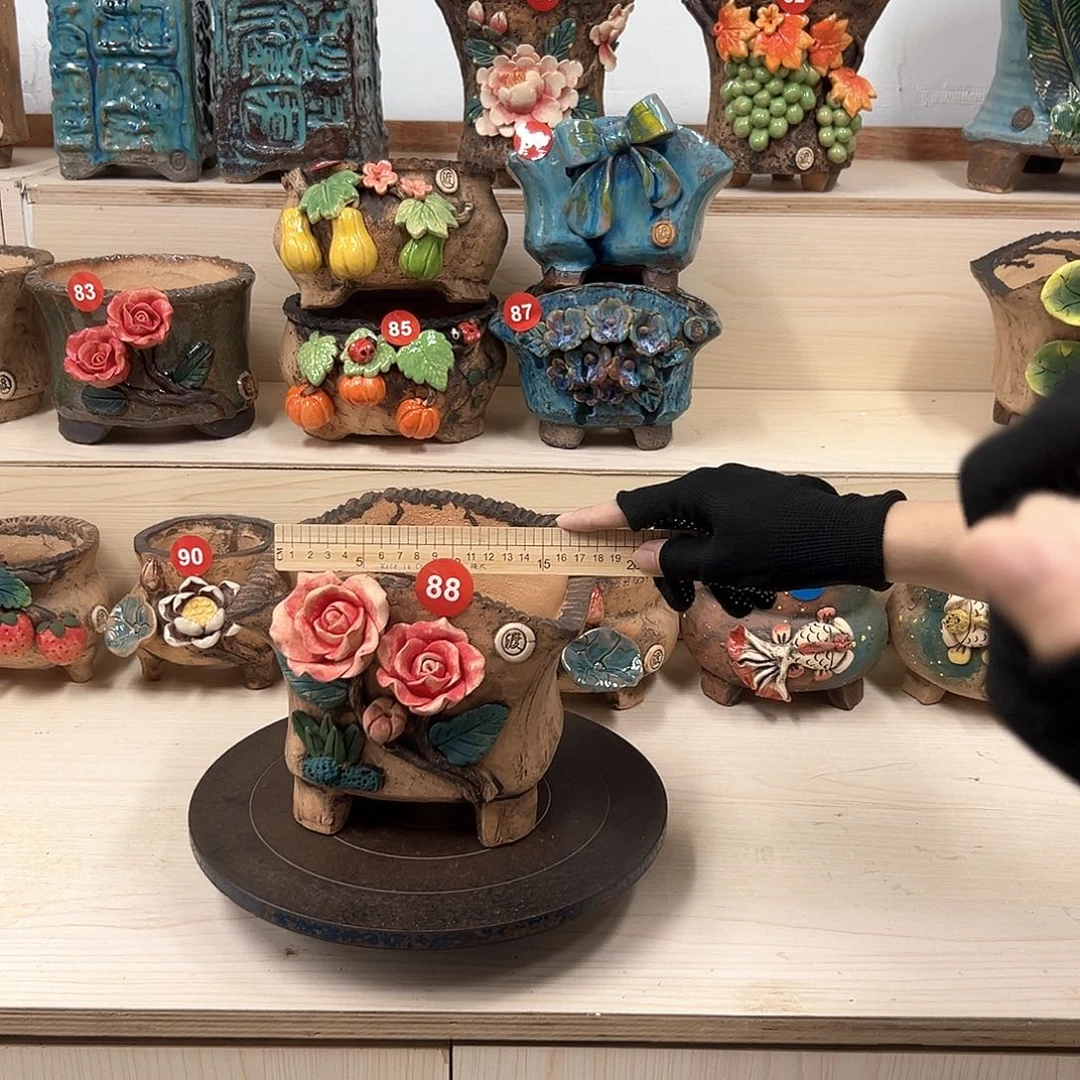 紫砂花盆88号内口17×12外高1 4