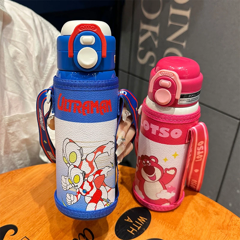 儿童保温杯学生上学专用吸管杯带杯套大容量不锈钢水杯便携高颜值