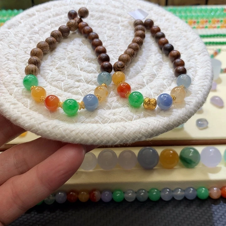 定制翡翠未镶嵌高品质单珠DIY