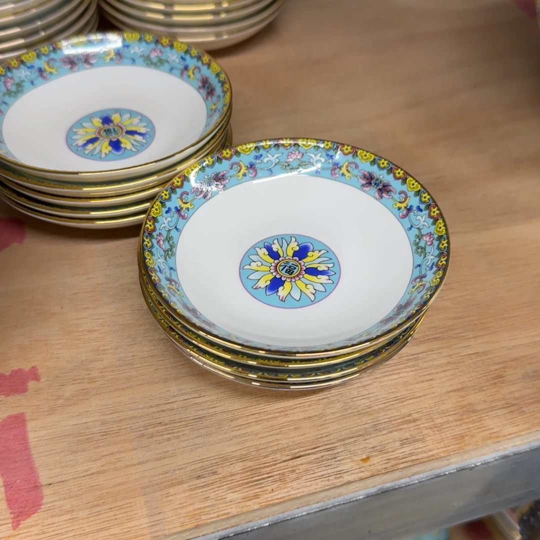 陶摆件景德镇珐琅彩餐具