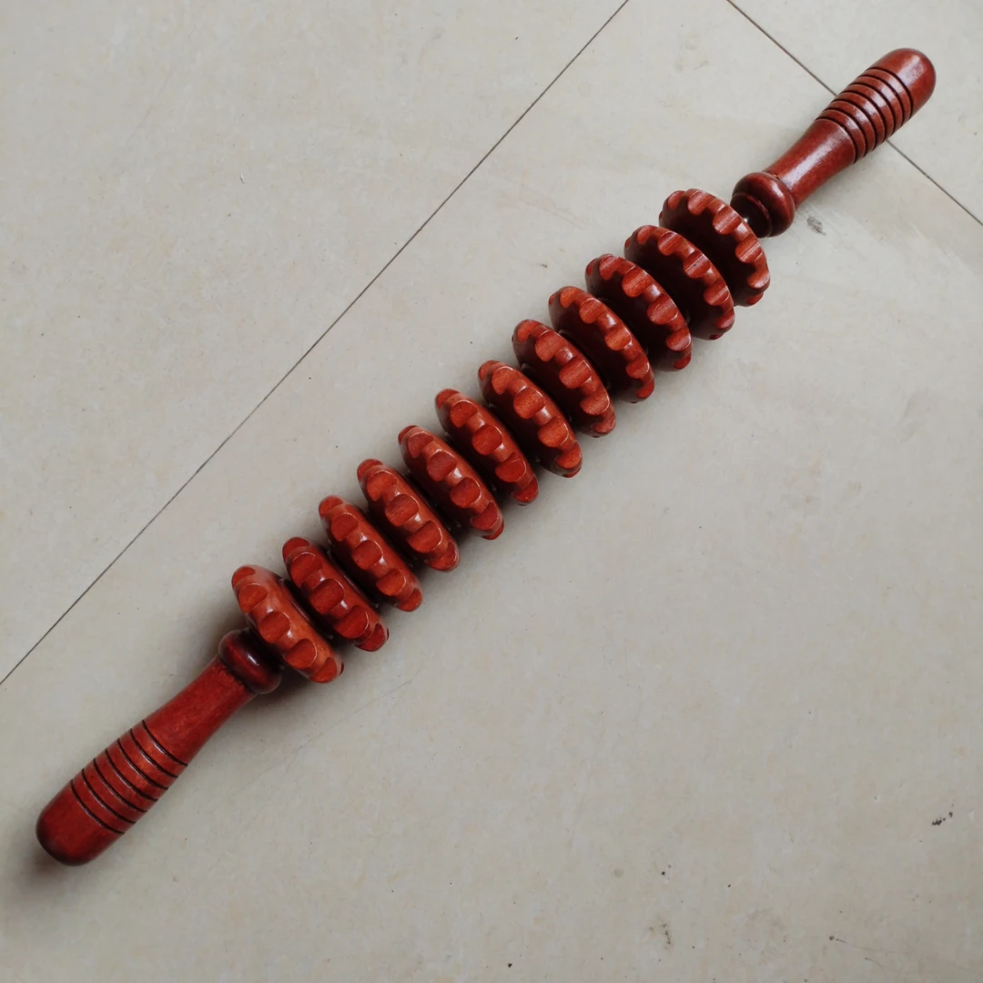 通用按摩棒家用通经按摩锤疏通颈椎木纹肩颈按摩器推拉按摩轮