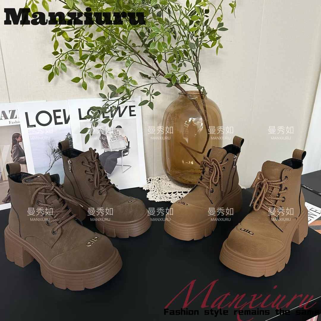 ManXR-【秋日物语】2025百搭增高显瘦十足真皮马丁靴欧货潮流款厚底