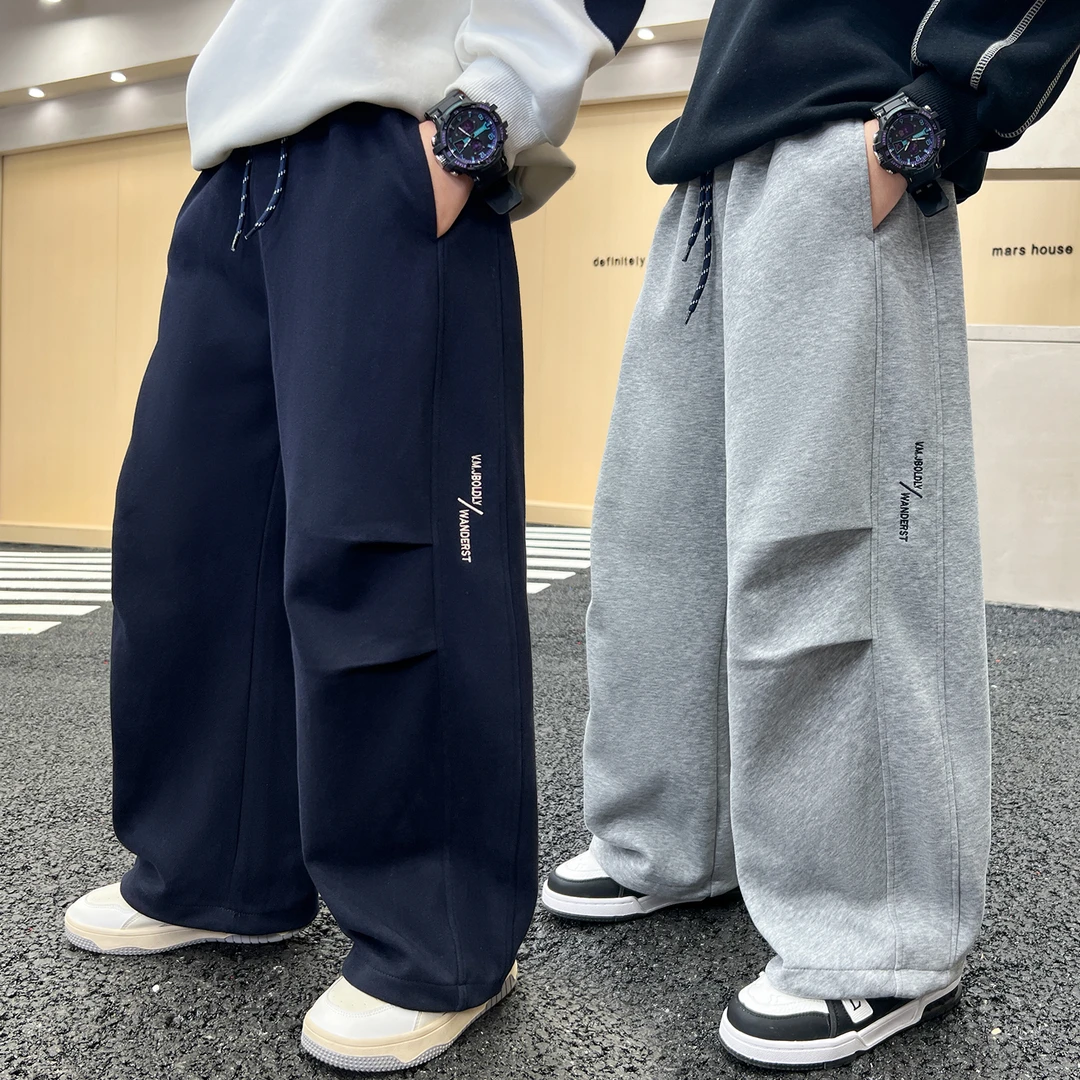 男童裤子2025春秋新款中大童酷帅男孩潮牌休闲运动裤儿童阔腿裤潮