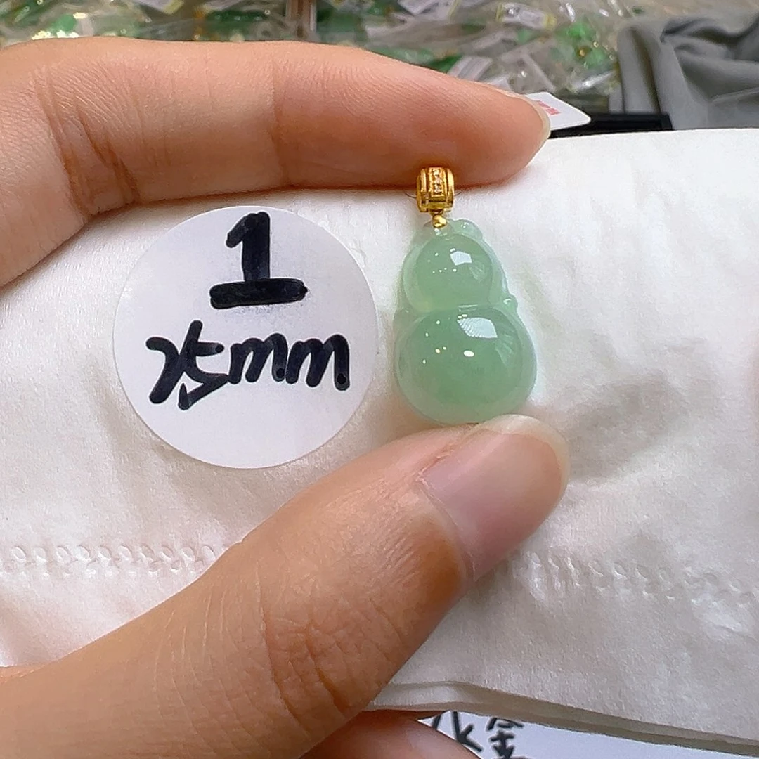 翡翠18K金镶嵌吊坠(不含链)翡翠