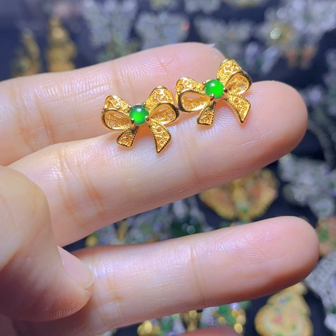 翡翠银S925镶嵌吊坠(不含链)天然翡翠