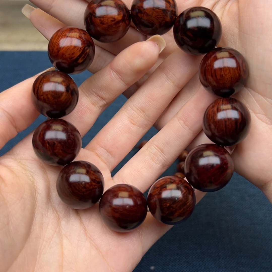 *****手串/手链花梨木类红降20圆珠满油单圈（瑕疵）