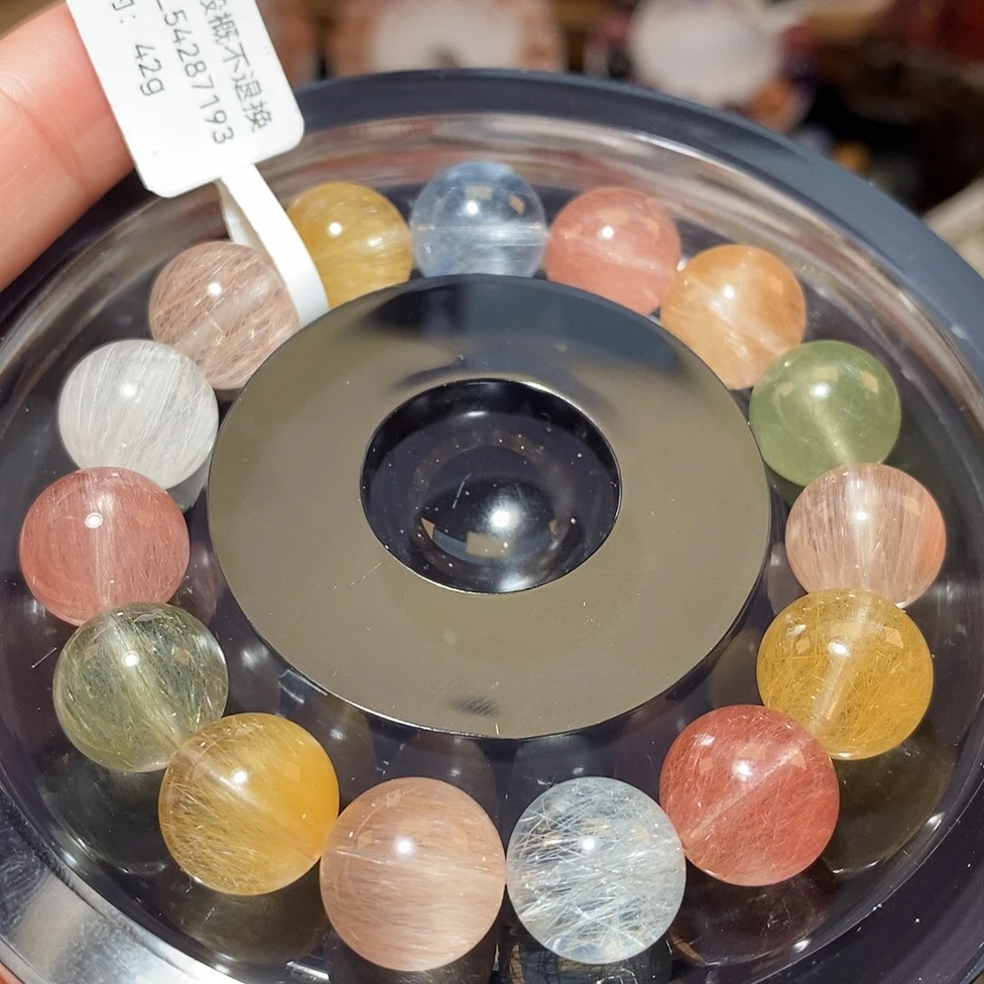 未镶嵌水晶手链F彩兔毛12.5