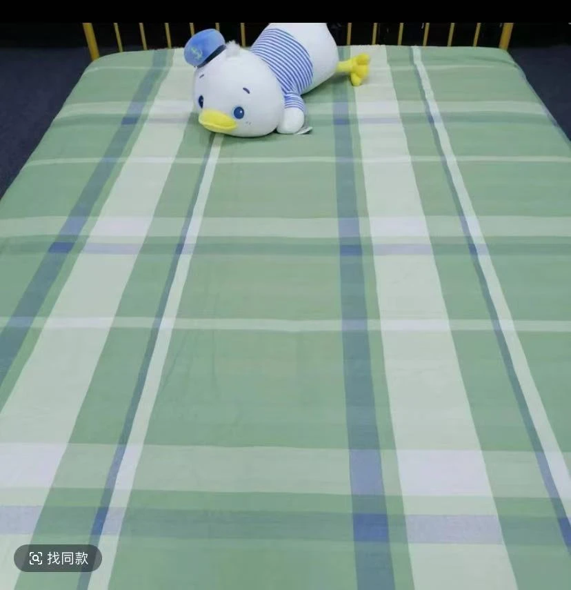 【单人床单】春意盎然 绿格尺寸235*140  斜纹棉 透气