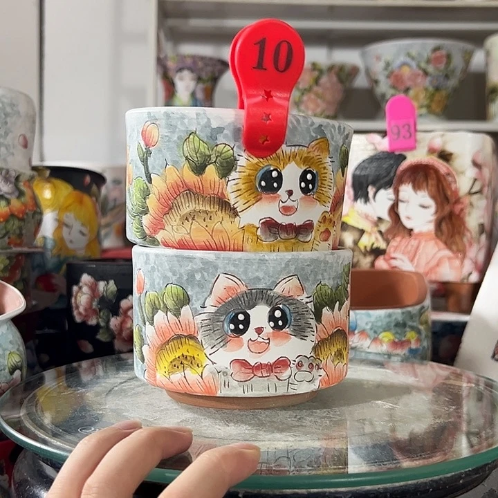 景德镇手绘花盆幸运花盆