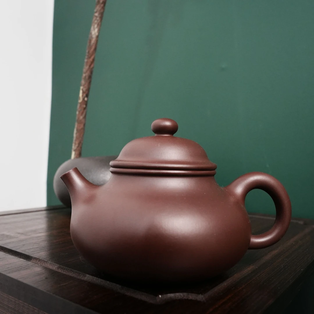 容天 深井老紫泥 精工半手工 圆壁紫砂精品高端壶