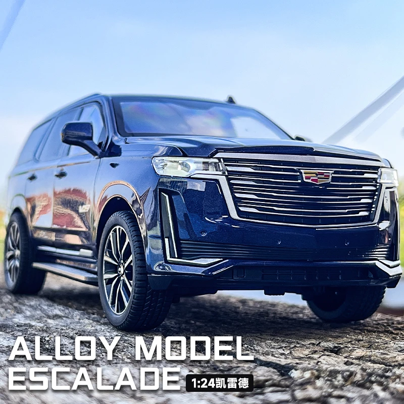 凯迪拉克凯雷德合金车模仿真1:24汽车模型摆收藏件礼物男孩玩具车