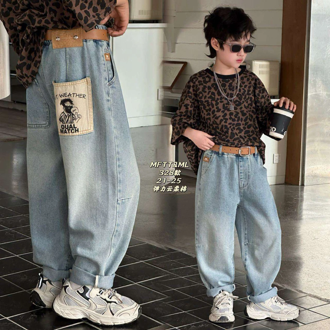 休闲裤牛仔裤韩版百搭拖地高腰宽松