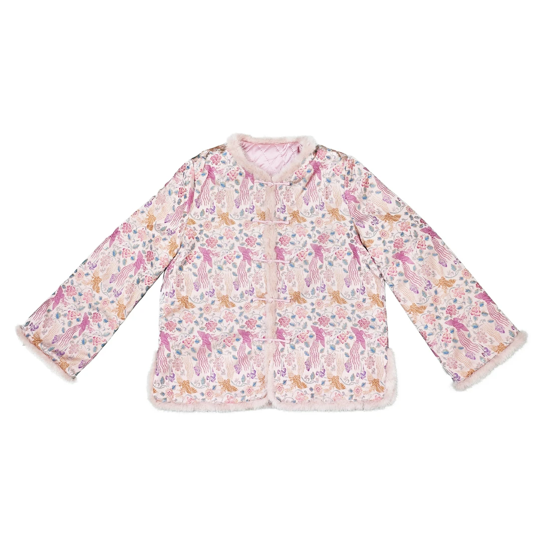 秋冬保暖上新织锦羊毛填充外套加厚