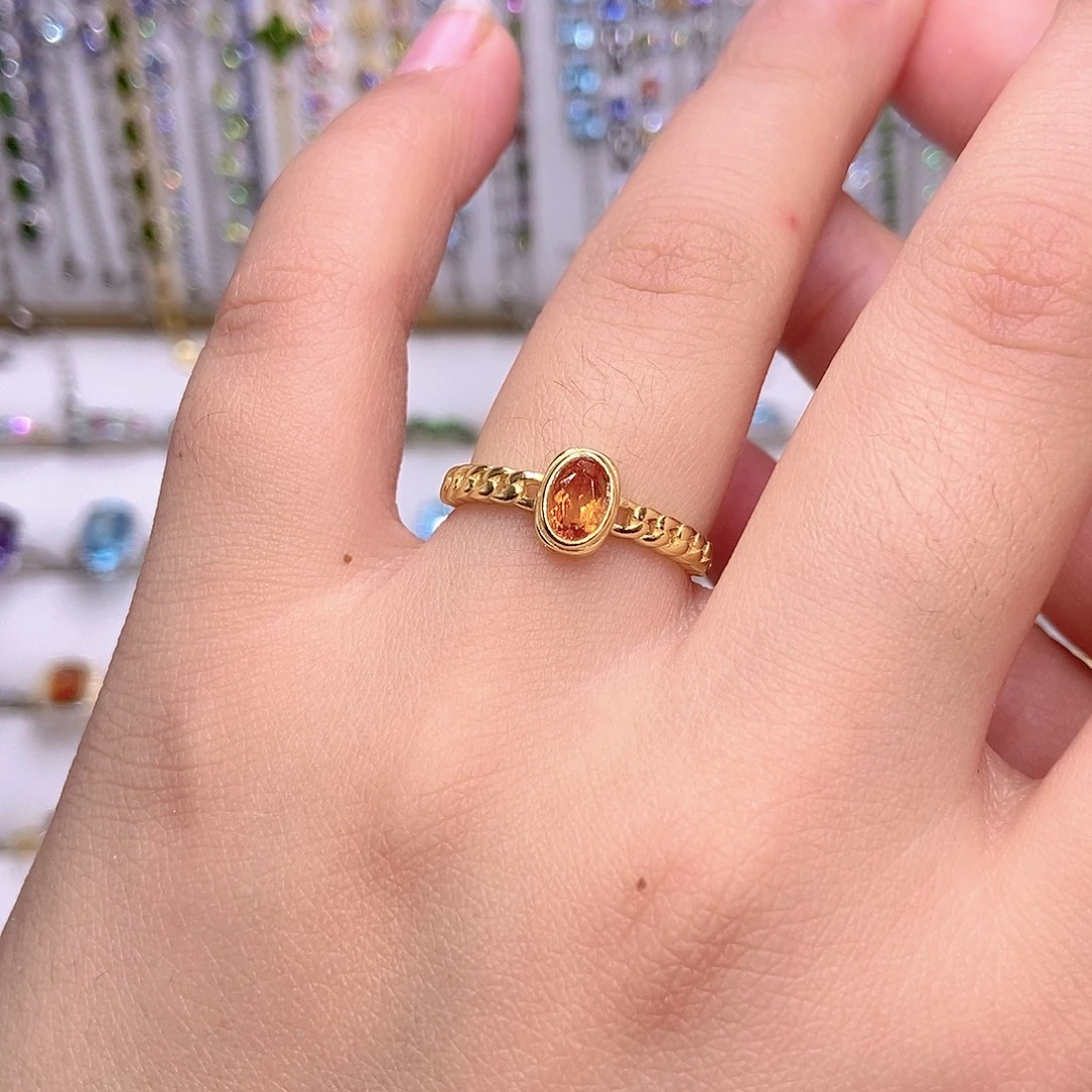 银S925镶嵌戒指黄晶