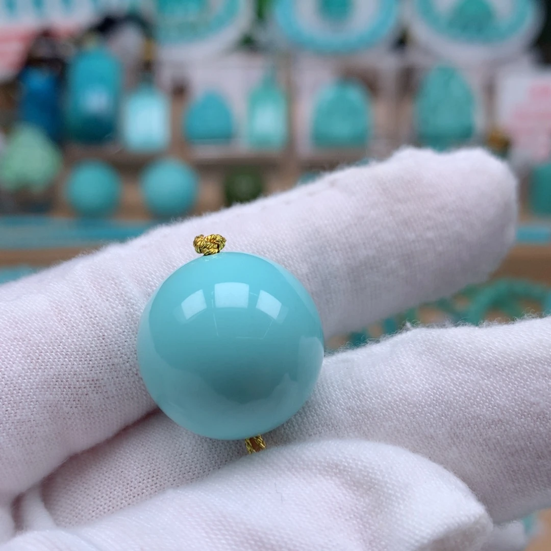 未镶嵌绿松石珠宝奇石18.5mm