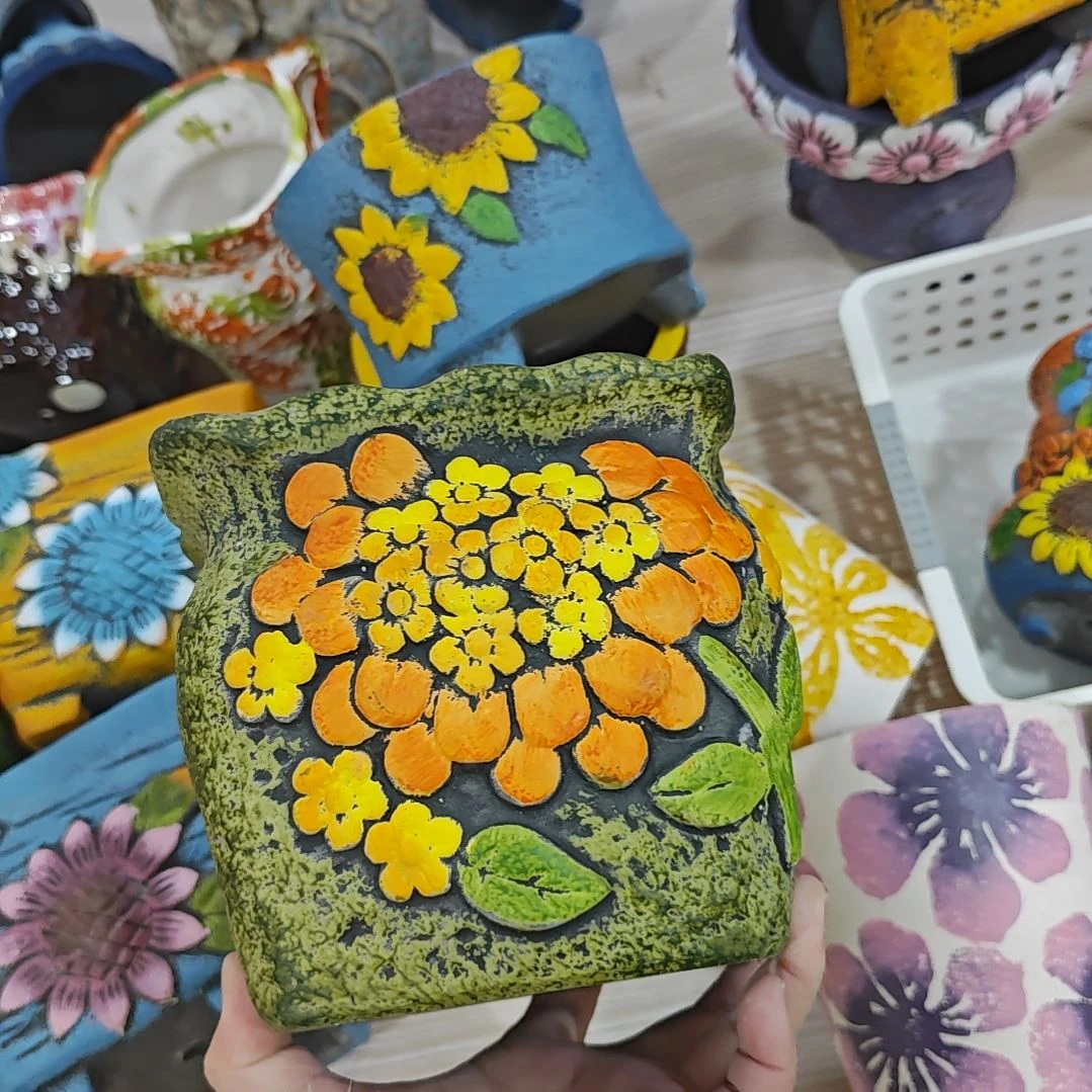 红陶吸水透气的白陶花盆凑满12发货