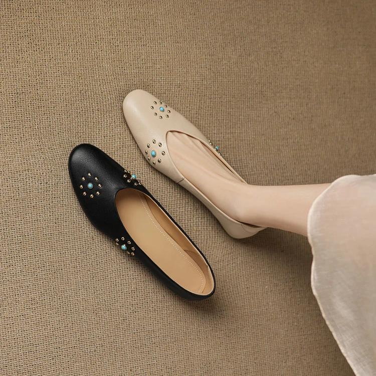 2cm 复古百搭舒适软底单鞋春秋法式气质简约休闲时尚浅口玛丽珍鞋