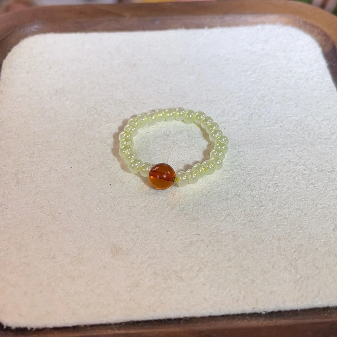 【闪购商品】琥珀未镶嵌戒指琥珀顶珠