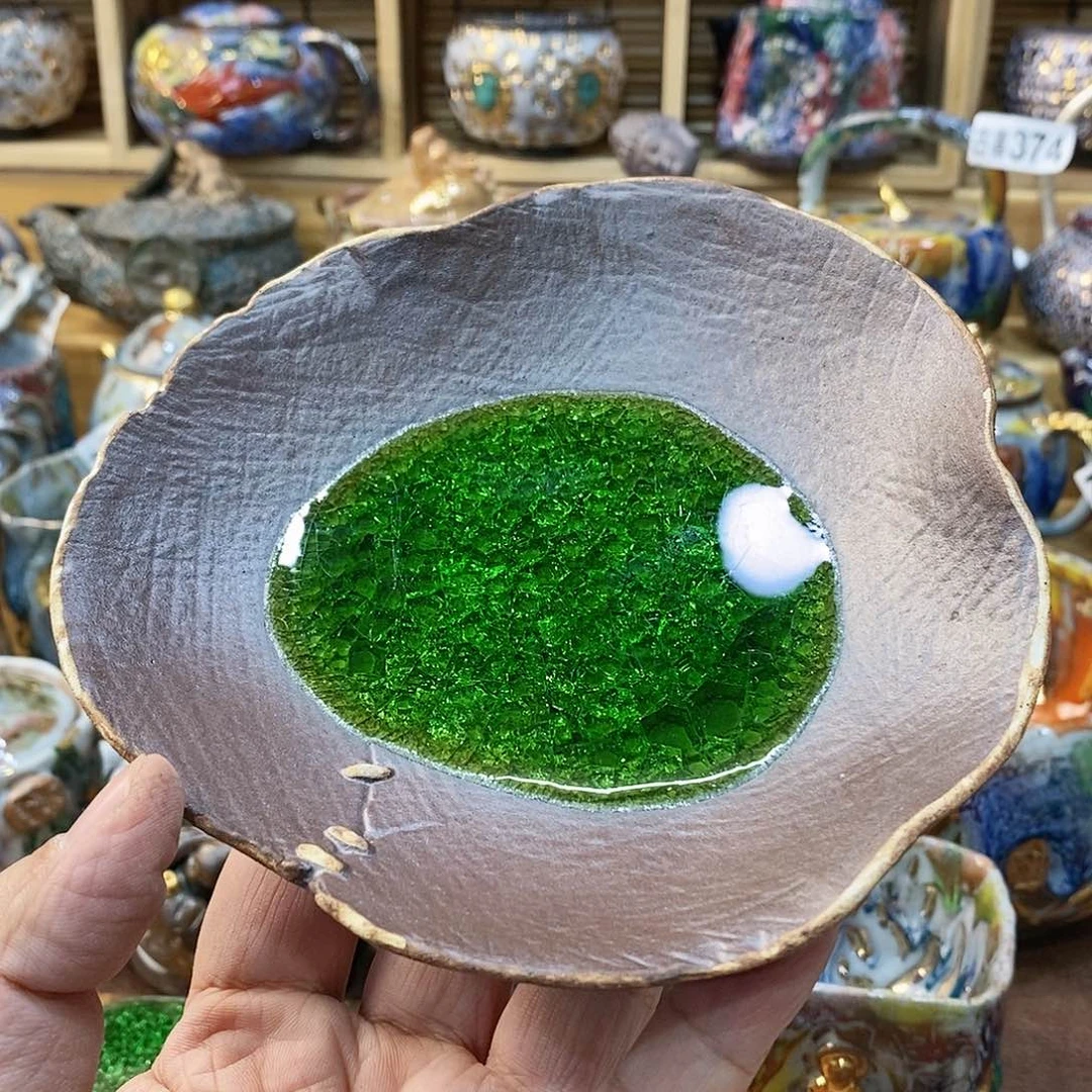 粗陶志野柴烧茶器