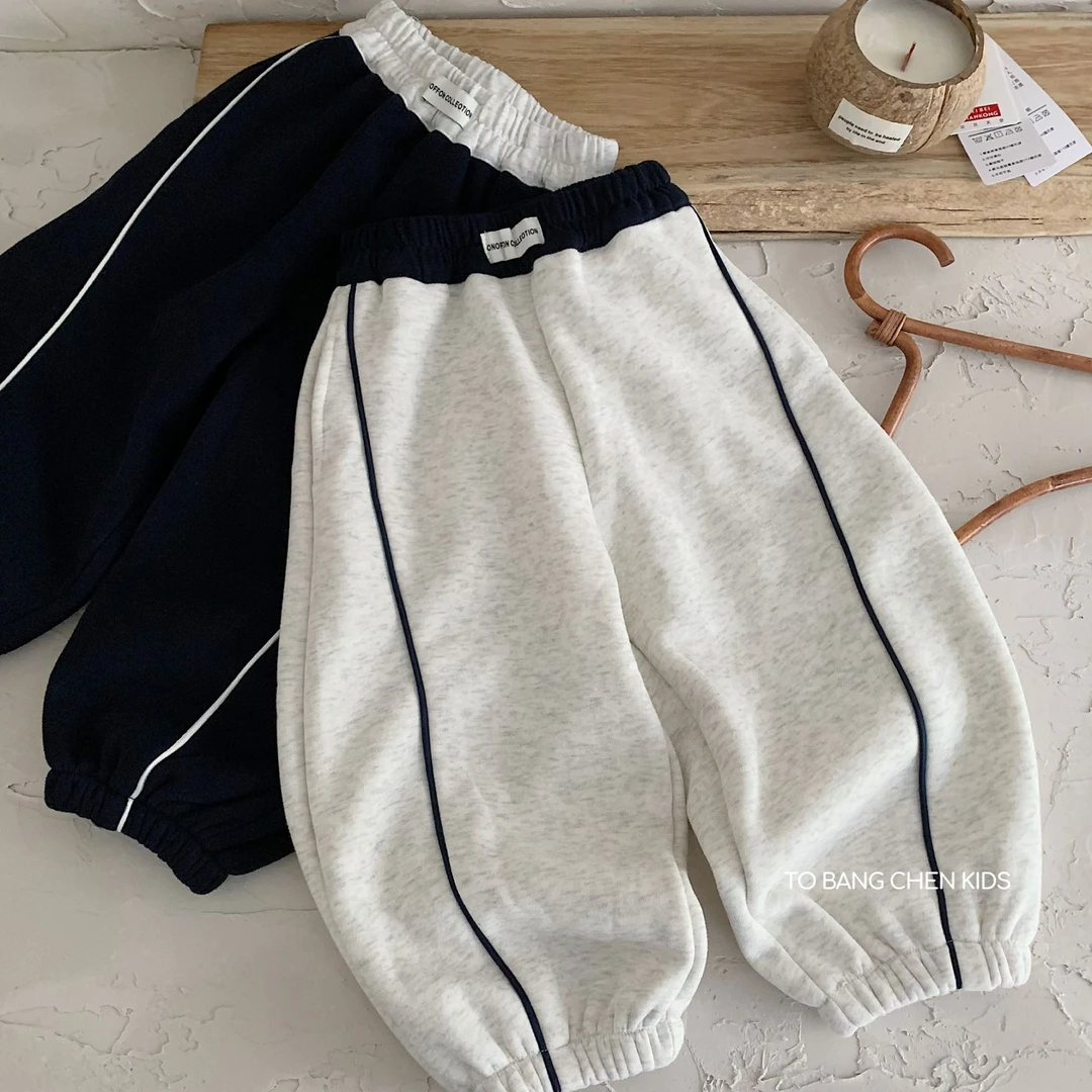 儿童加绒裤子2025冬季新款韩版男女童卡绳宽松卫裤男孩运动裤