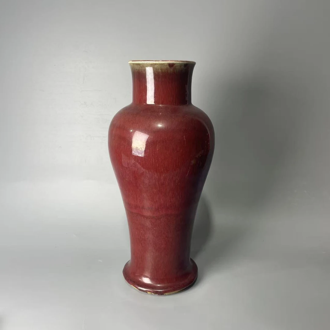郎红单色釉观音瓶