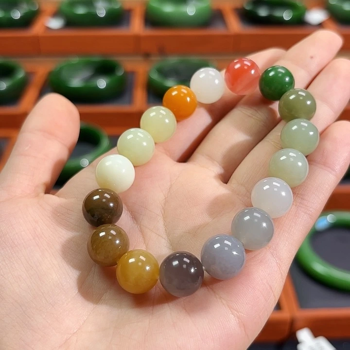 和田玉（碧玉）未镶嵌手串卡12多宝手串