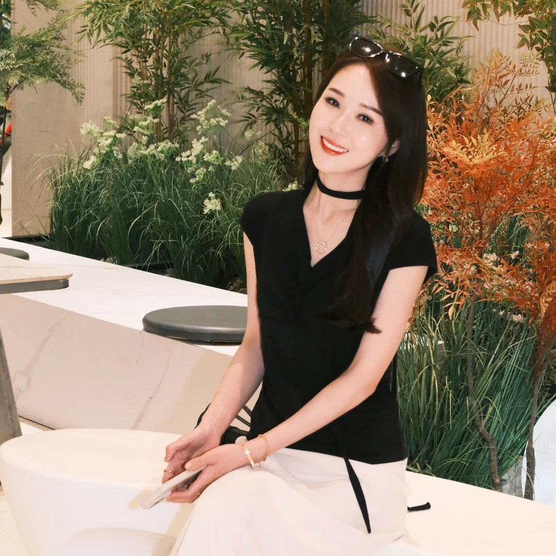 Beam Boon【辣氧T】进口兰精莱赛尔轻盈扭花V领翻边褶皱飘带短袖