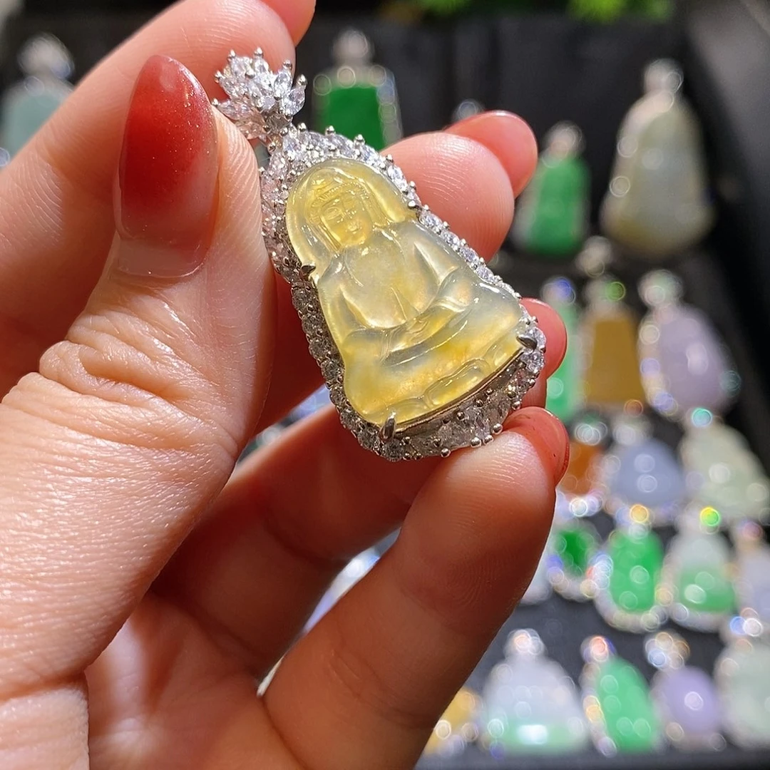 颈饰银S925镶嵌翡翠天然翡翠