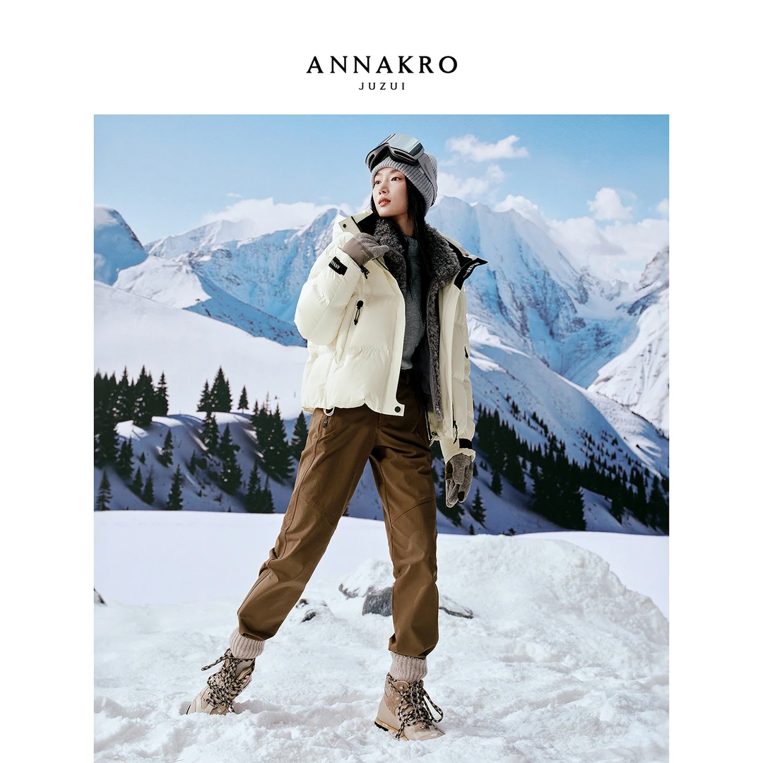 【婷婷专属】玖姿·安娜蔻KWFD03309户外风鹅绒羽绒服女2025冬季新款
