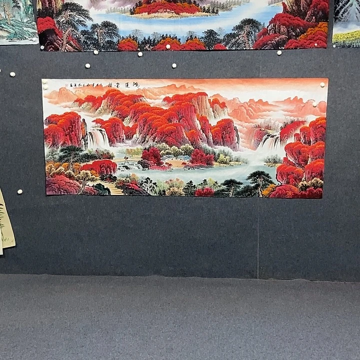 国画小八尺山水一副