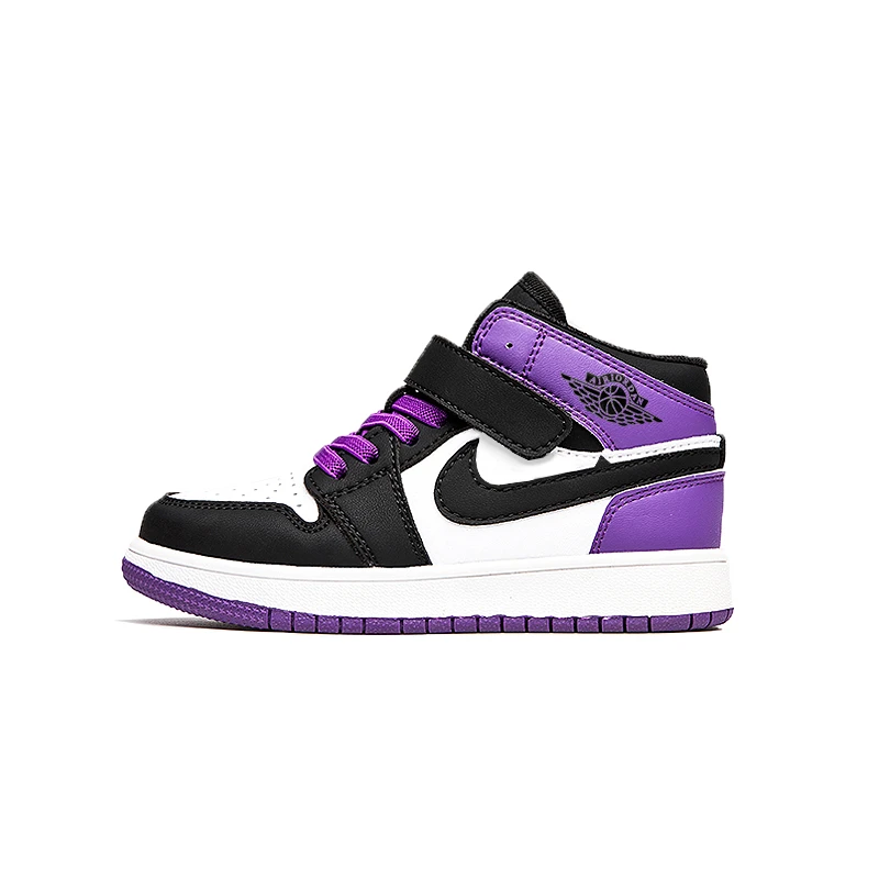 NK女童原标儿童AJ高帮紫脚趾防滑篮球男童运动百搭儿童鞋子运动鞋