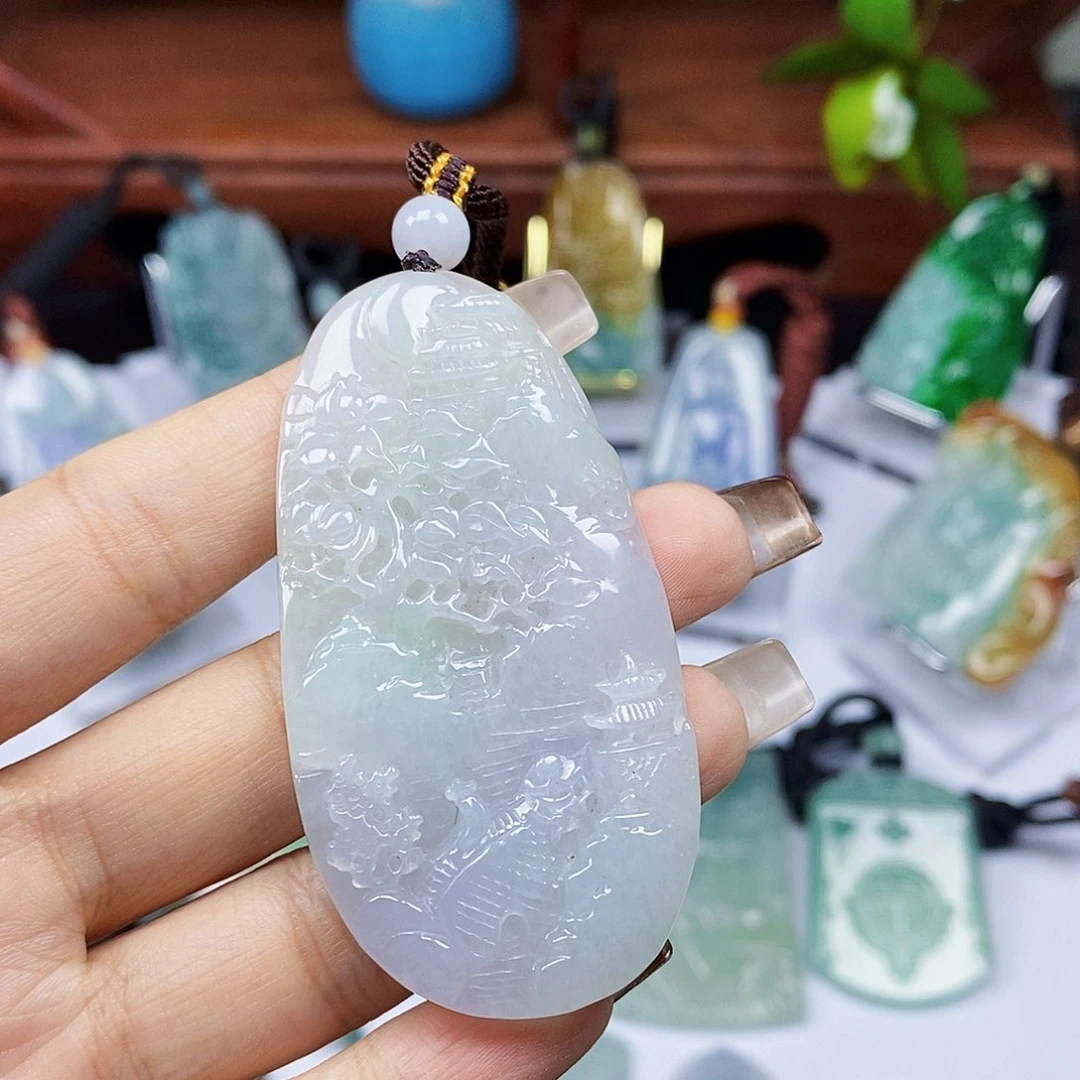 颈饰未镶嵌翡翠天然翡翠A货