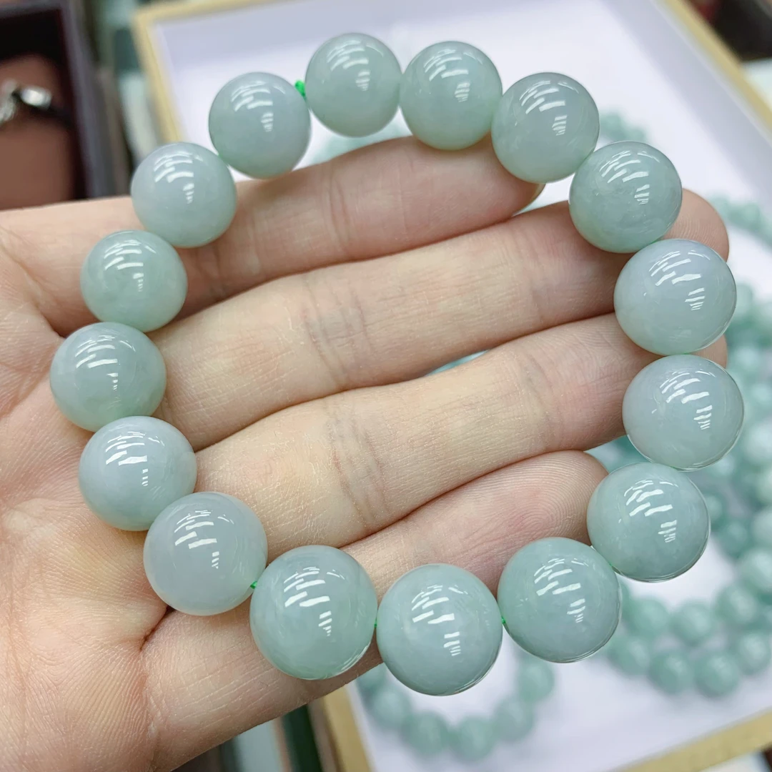 BAQIZHUBAO/八七珠宝・多样性 A货翡翠手串冰胶圆珠手串