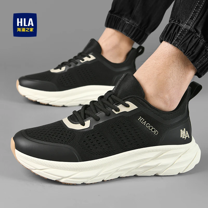 HLA/海澜之家男鞋夏季透气轻薄软底网面运动鞋男士轻便休闲跑步鞋