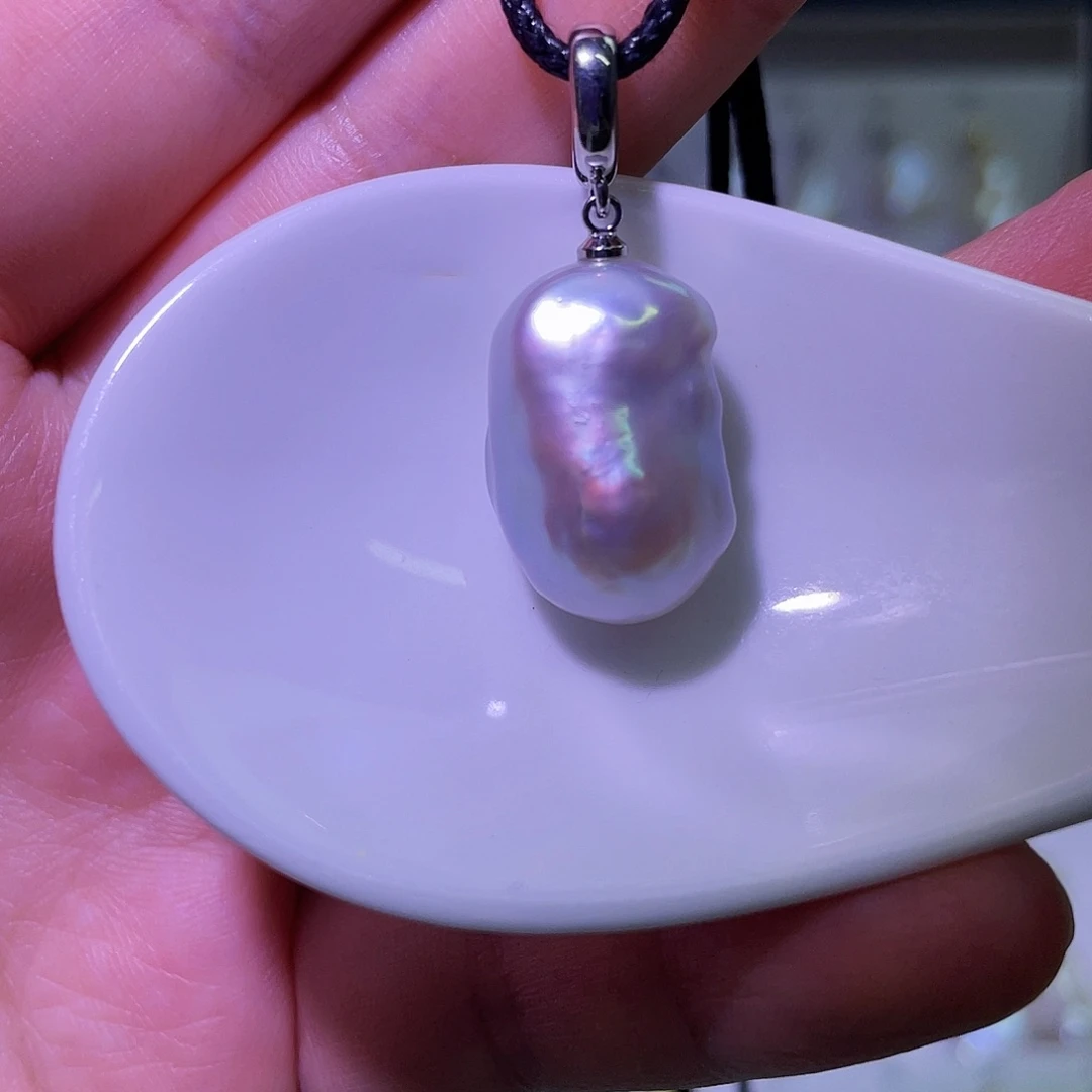 天然淡水珍珠吊坠淡水珍珠合金