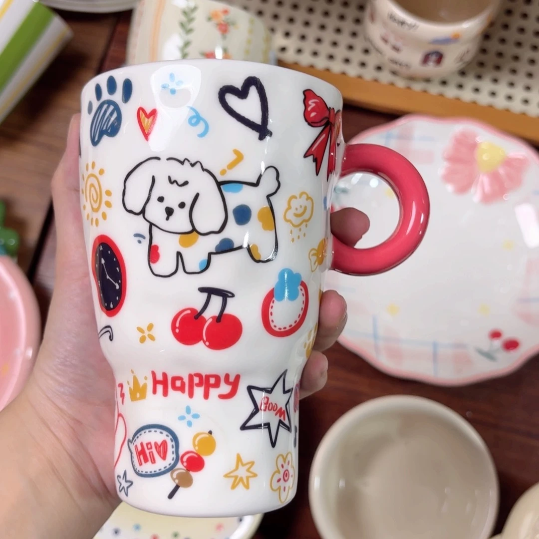 陶快乐小狗手捏杯