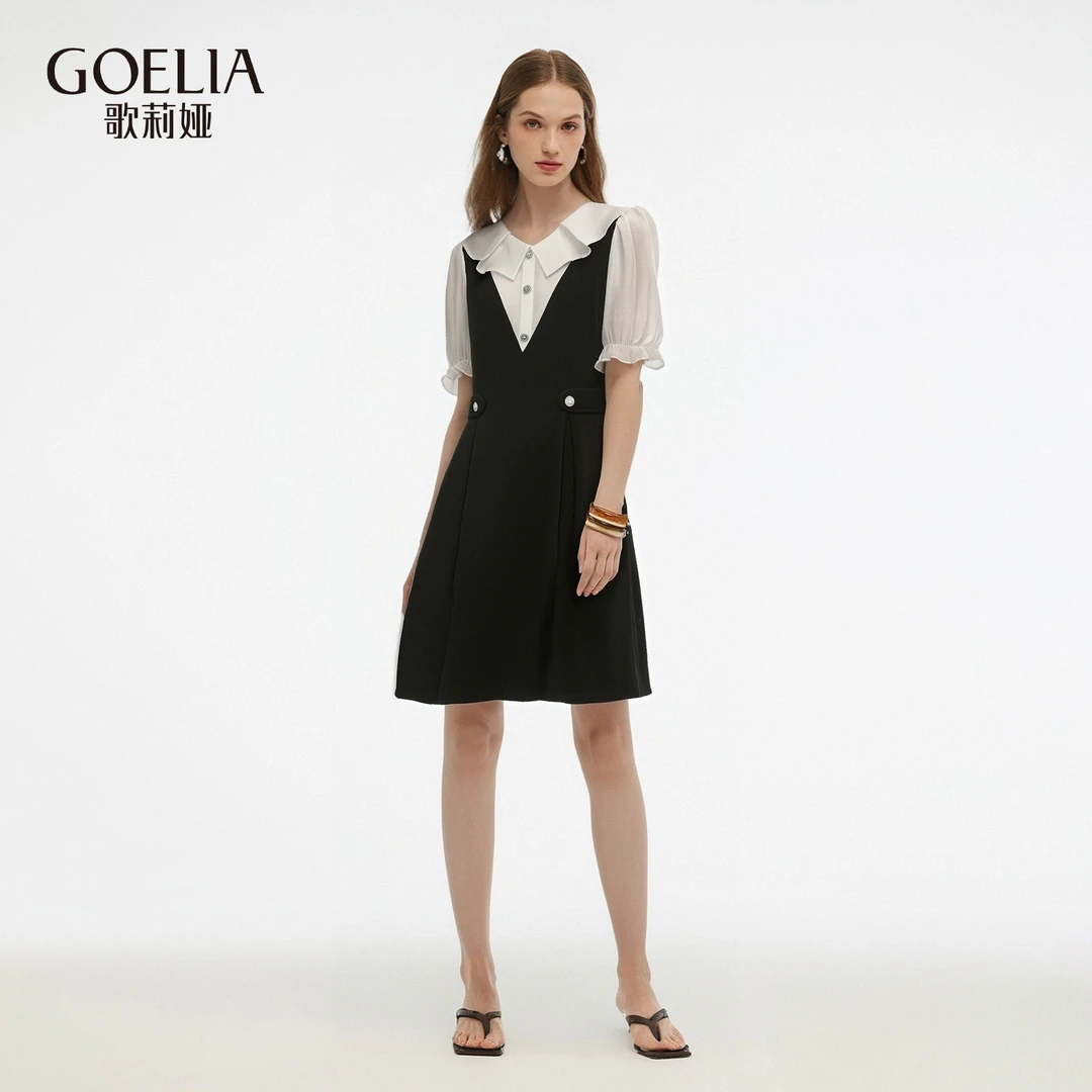 歌莉娅 夏季新品  假两件针织连衣裙  1E4R4H3F0