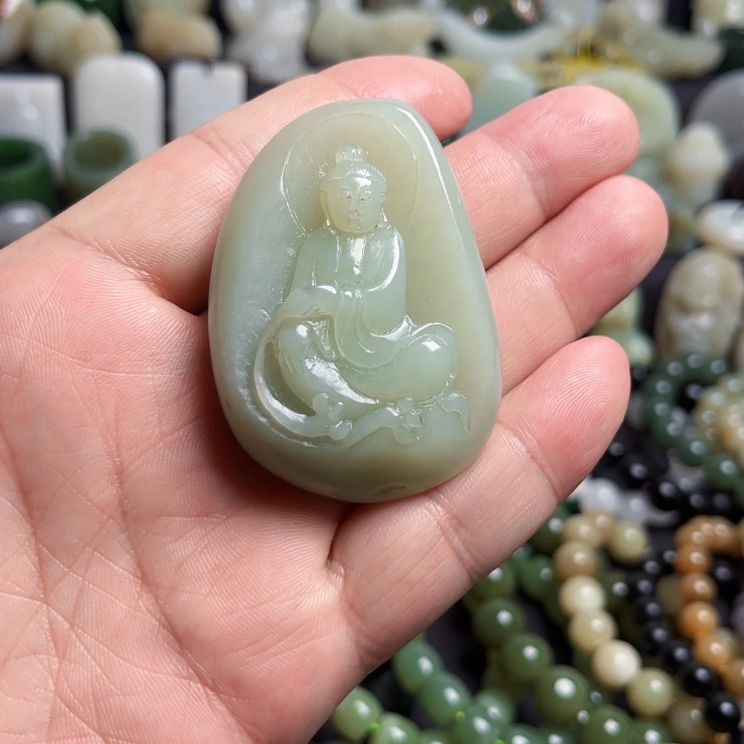 和田玉未镶嵌吊坠(不含链)