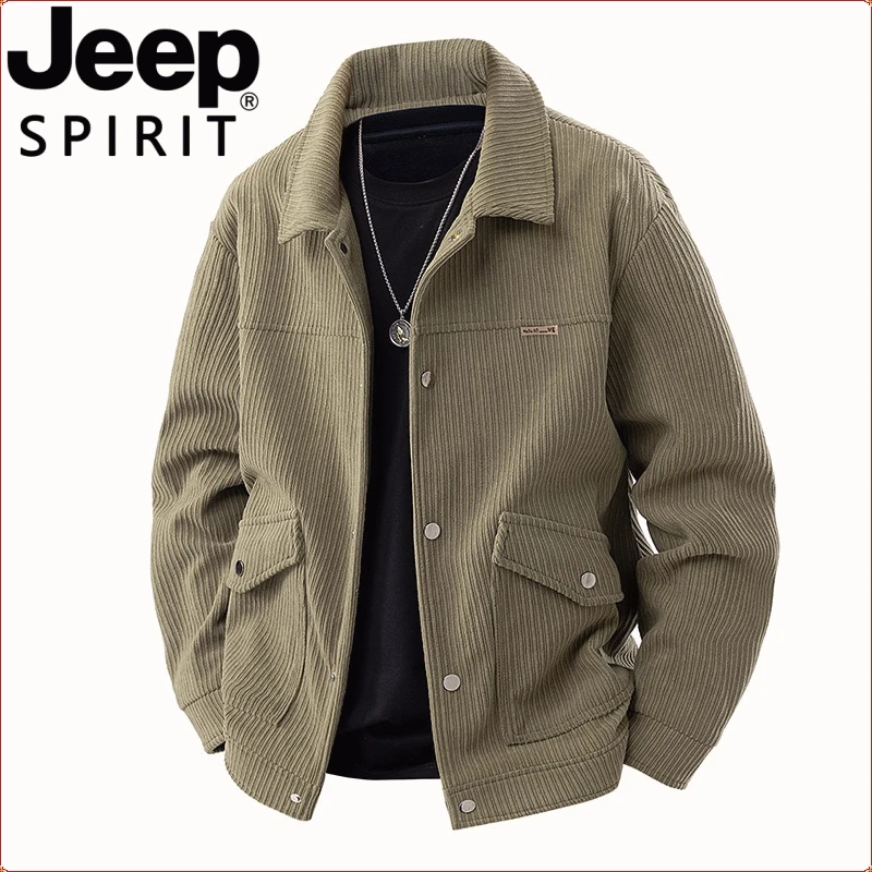 JEEP外套潮流男士春秋季休闲美式夹克男款2025新款韩版翻领上衣男