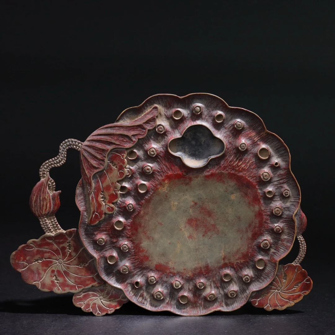 端砚：连生贵子      长18.1cm，宽14.2cm，厚1.8cm，重539.5g