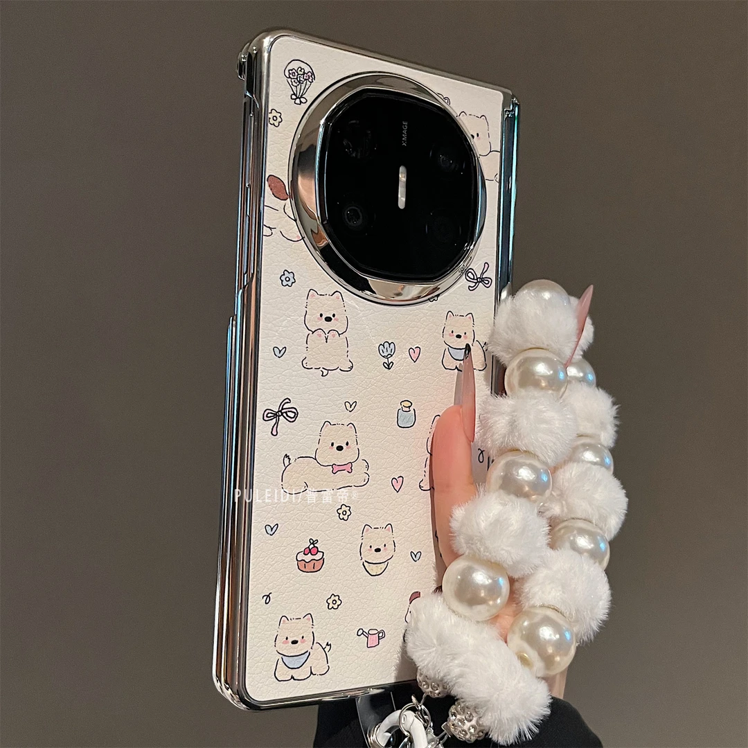 ins风皮纹狗狗适用适用华为MateX6典藏版折叠屏手机壳MateX5可爱