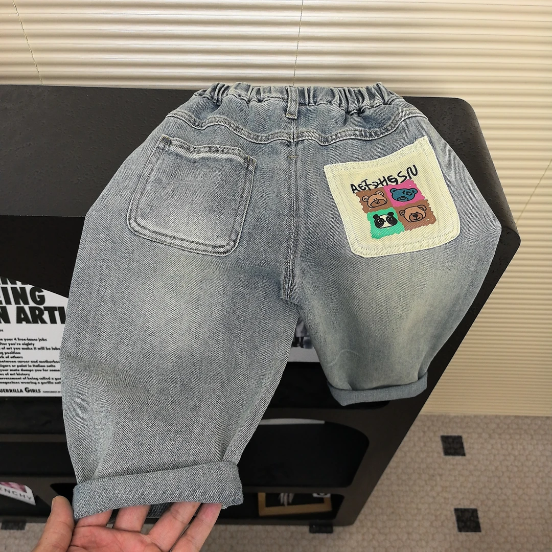 儿童2025春秋款洋气男童女童宽松休闲百搭韩版中小童牛仔长裤宝宝