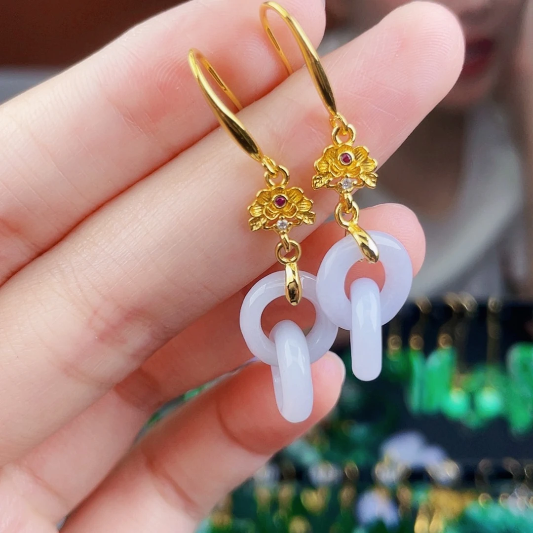 翡翠未镶嵌耳饰饰品