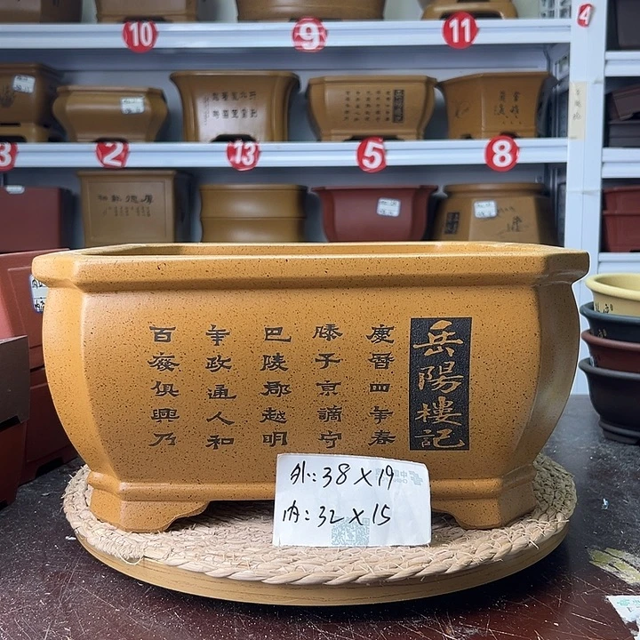 紫砂花盆蛇年大吉