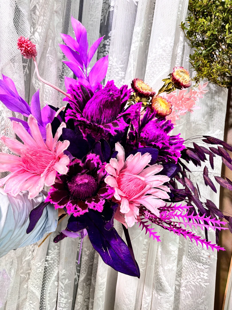 【紫气东来】南非安娜皇后永生花组合花束