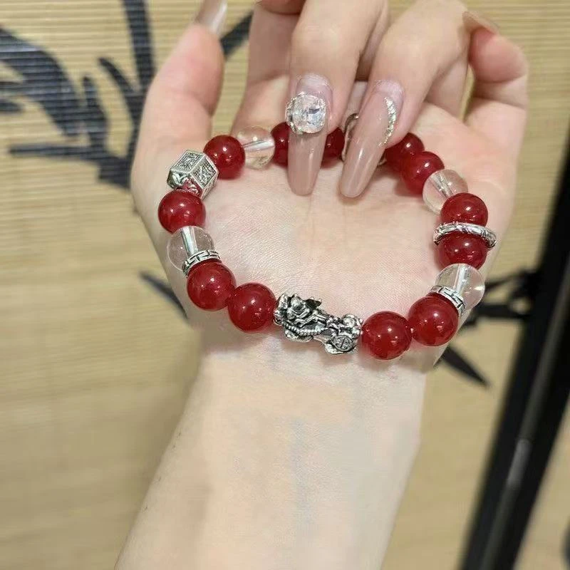 铜合金锆石手链 红珠貔貅手链 83