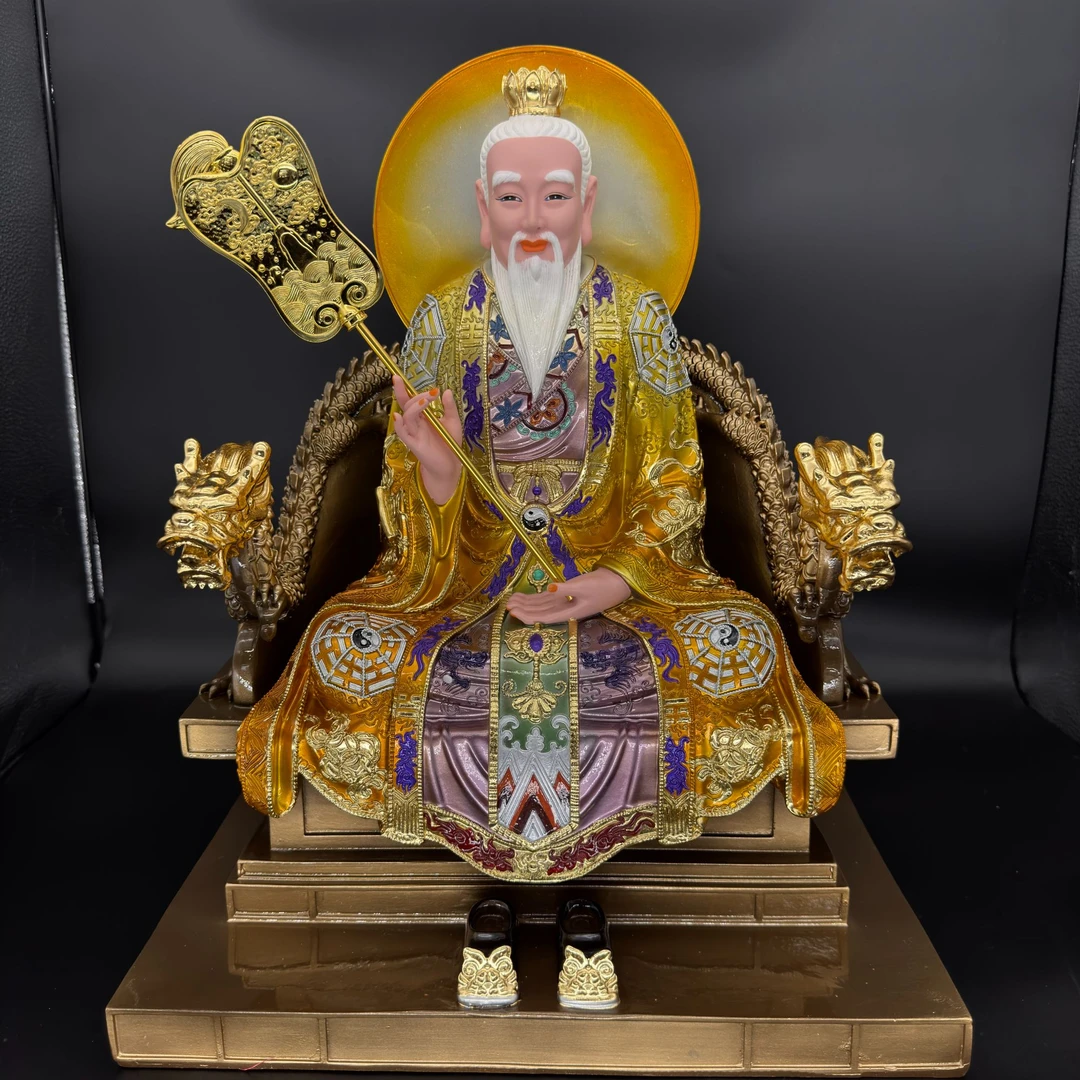 中式风格树脂三清道祖像太上老君灵宝道德天尊家用供奉摆件