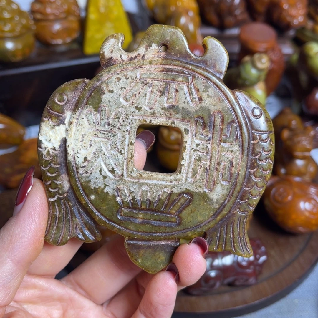 蛇纹石玉合金颈饰