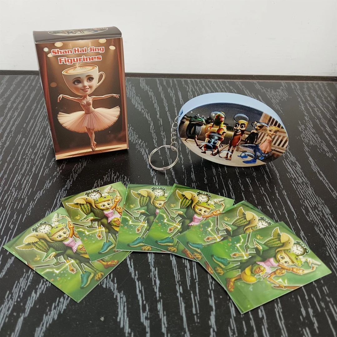 爆款创意山海经六键发声钥匙扣挂件装饰发声按键趣味搞怪卡片挂件